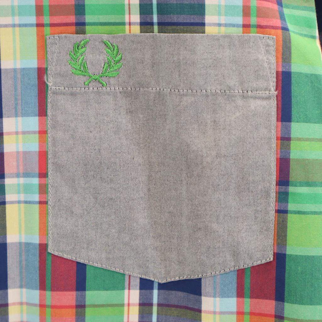 Fred Perry Check Pattern Long Sleeve Cotton Shirt M Multi Men's Used