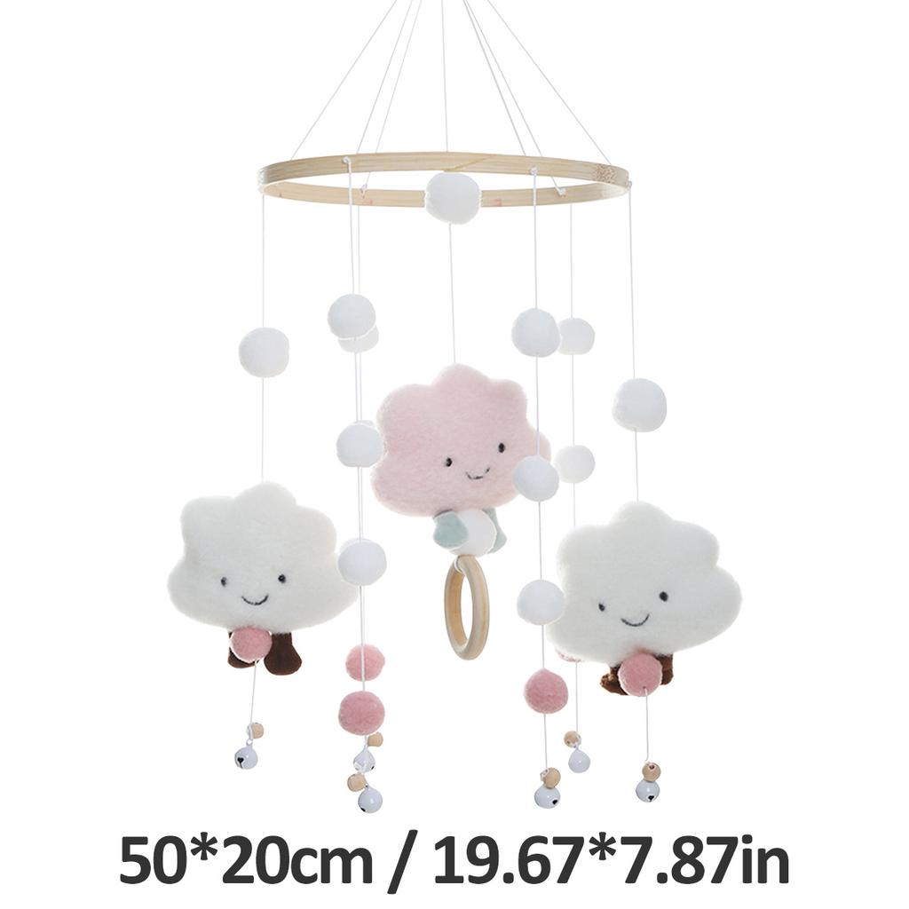 Wooden Crib Mobile Holder With Clockwork Music Box Crib Bed Bell Hanging Toy Holder Newborn Gift Rotates Crib Decoration Boom