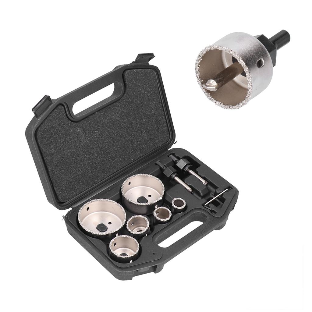 9Pcs Tile Drilling Hole Saw Metal Drill Bit Cutter Tool Set Kit for Glass Porcelain