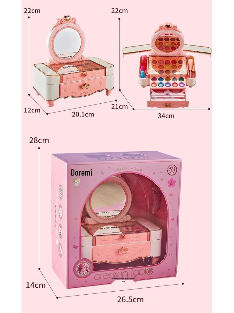 Princess Makeup Box: Washable Children's Cosmetic Set with Lipstick & Nail Polish - Perfect Birthday Gift for Girls