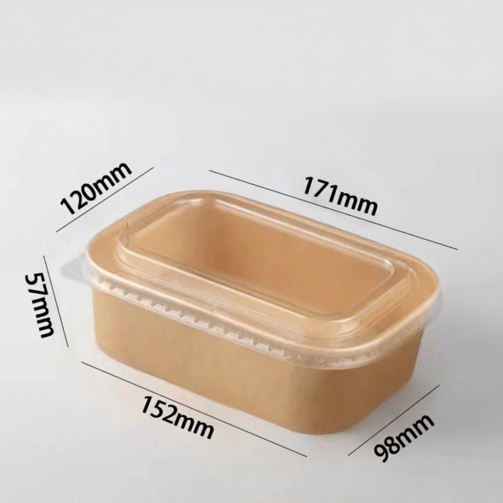 10PCS/Set Square Kraft Paper Lunch Box Paper Food Packing Box Disposable Lunch Box  Household
