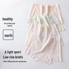 Mid-Waist Women's Undyed Medical Cotton Antibacterial Seamless Boyleg Panties with Tummy Control and Extended Crotch