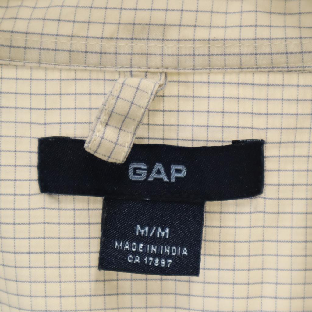 Gap Check Pattern Short Sleeve Cotton Shirt M White Men's Used