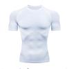 Men's Stretch Compression Tee Shirt Fitness Gym Sports Running T-Shirt Quick Dry Breathable Basketball Training Short Sleeve Top