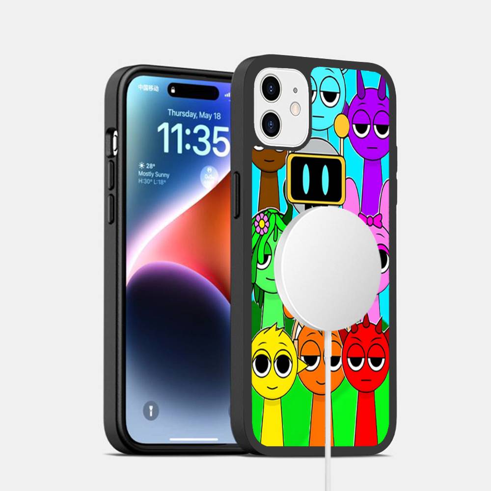 

Game S-Sprunki Phone Case Magesafe Magnetic Wireless Charge Case For IPhone 16 11 12 13 14 15 Pro Max Plus Mini iPhone 13 pro