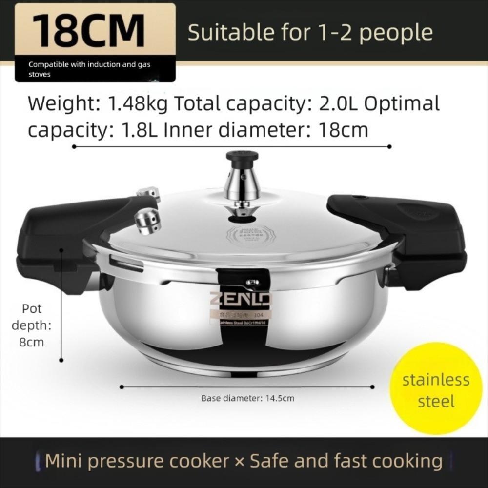 Stainless Steel High Pressure Cooker Explosion-Proof Gas Cooker Pot  Kitchen Cooking Tool