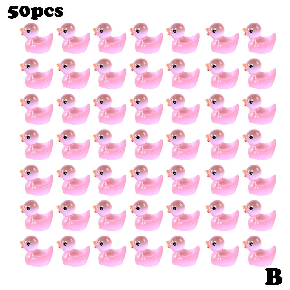 50/100 Pcs Mini Yellow Duck Ornament Miniature Figures Tiny Duck Resin Handicraft Micro Landscape Home Decoration