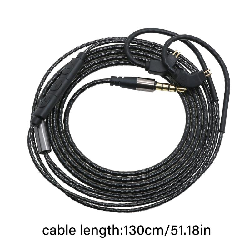 Headphone Cable 0.78 3.5MM Interchangeable Upgraded Cable Ergonomic Angled Connector With Microphone Transmission