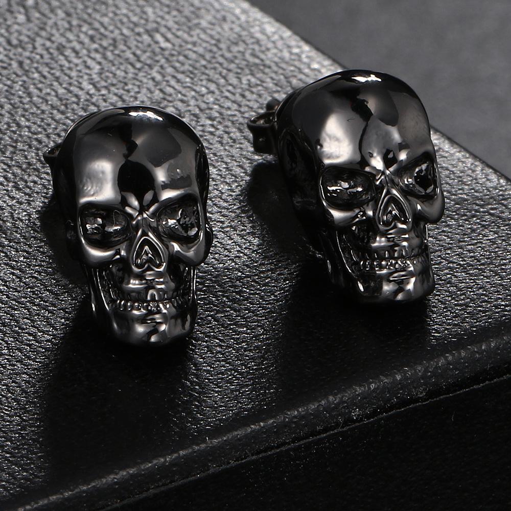 Skull Stud Earrings for Women Men Punk Hip-hop Creative Skeleton Ear Accessories Jewelry Halloween Party Gift OHE189