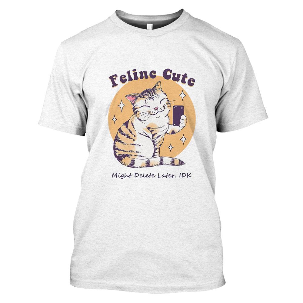 Modische lustige Samurai-Katze-Grafik-T-Shirts für Männer, Sommer, lässig, draußen, cool, Persönlichkeit, bedruckt, Rundhals-Kurzarm-Tops