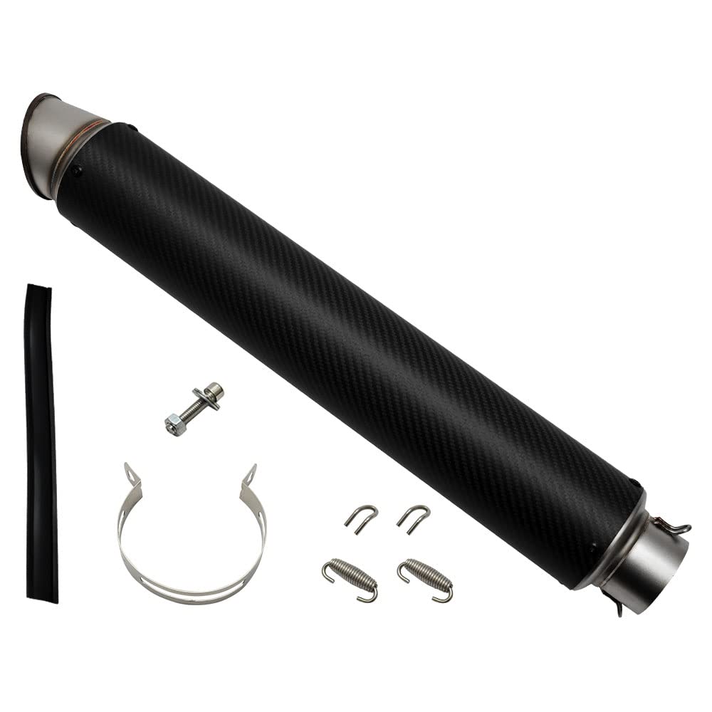 carbon long loud sound General-purpose 60.5 silencer, 600mm, custom-made, slash-cut, type, upward-angled style.