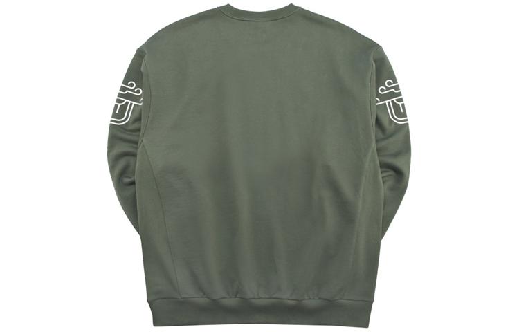 Li Ning Sweatshirts Men's Green Crew Neck Moderate Regular AWDP305-3
