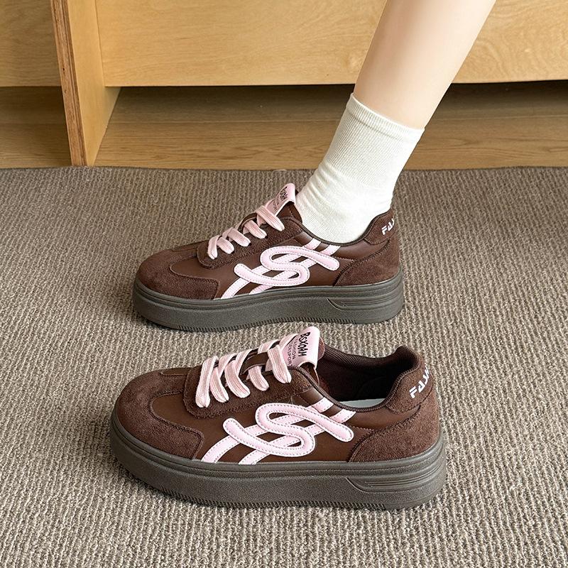 

Women s autumn new thick-soled heightening casual versatile sports casual white shoes 40 бежевый