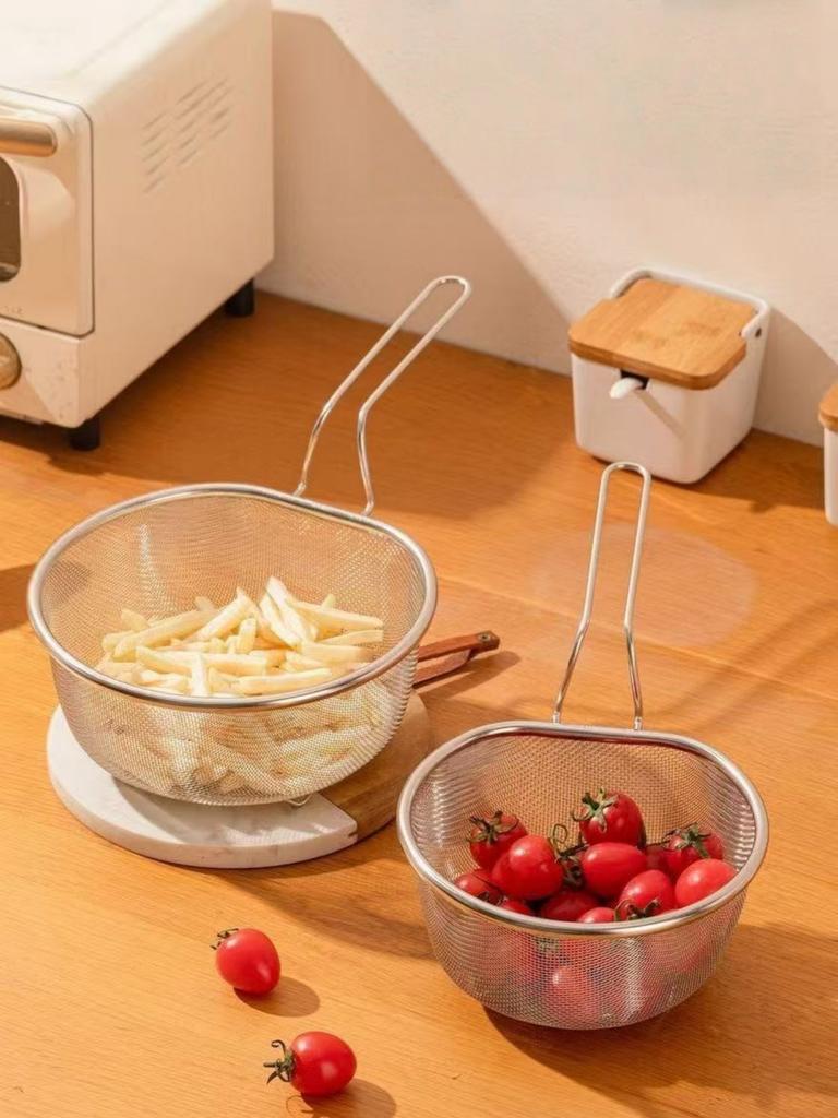 304 stainless steel colander kitchen Lo mein strainer deep frying basket chafing dish versatile cooking utensil