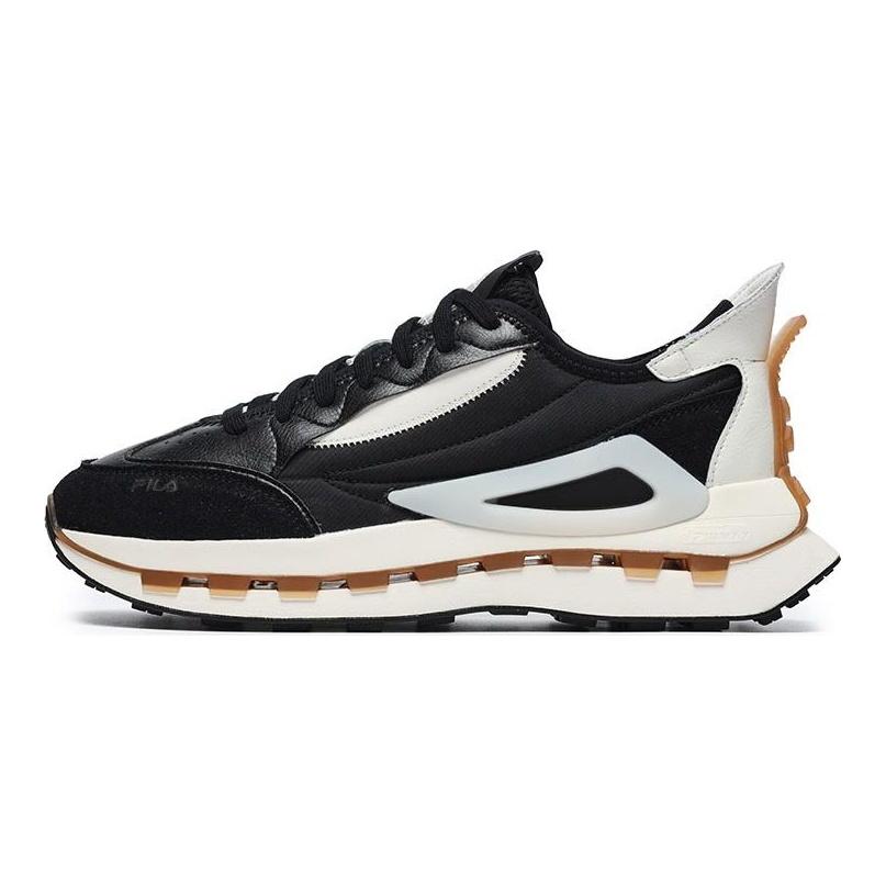 Fila Km Fabric Synthetic Leather Fashion Lightweight Pioneer Sports Low-Top Lifestyle Casual Shoes Men Casual Shoes Black White F12M233113FBG