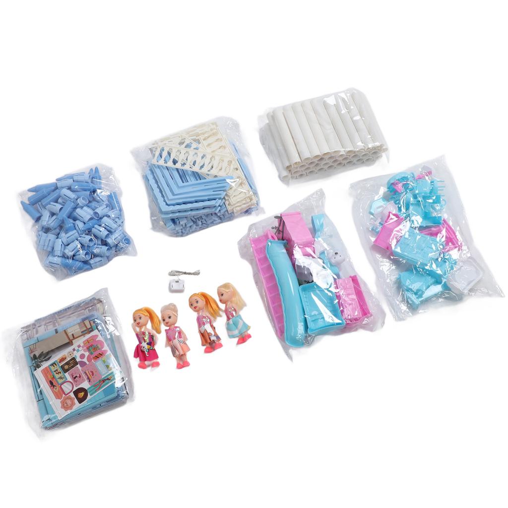 Princess Castle Building Toy Improve Creativity Imagination 4 Floors 14 Rooms Girls Castle DIY Set