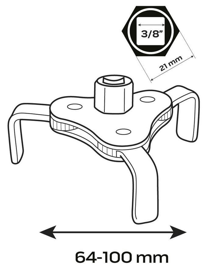 OIL FILTER WRENCH 64-100 MM - T N11-239