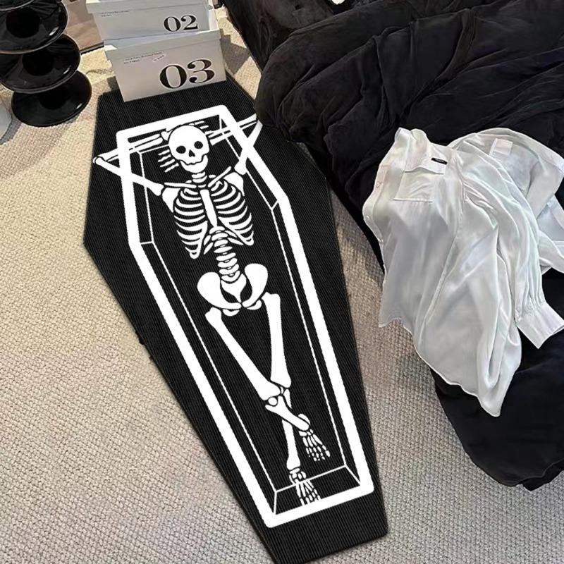 120cm Halloween Gothic Demon Carpets Skulls Cross Floor Non-Slip Punk Area Rugs