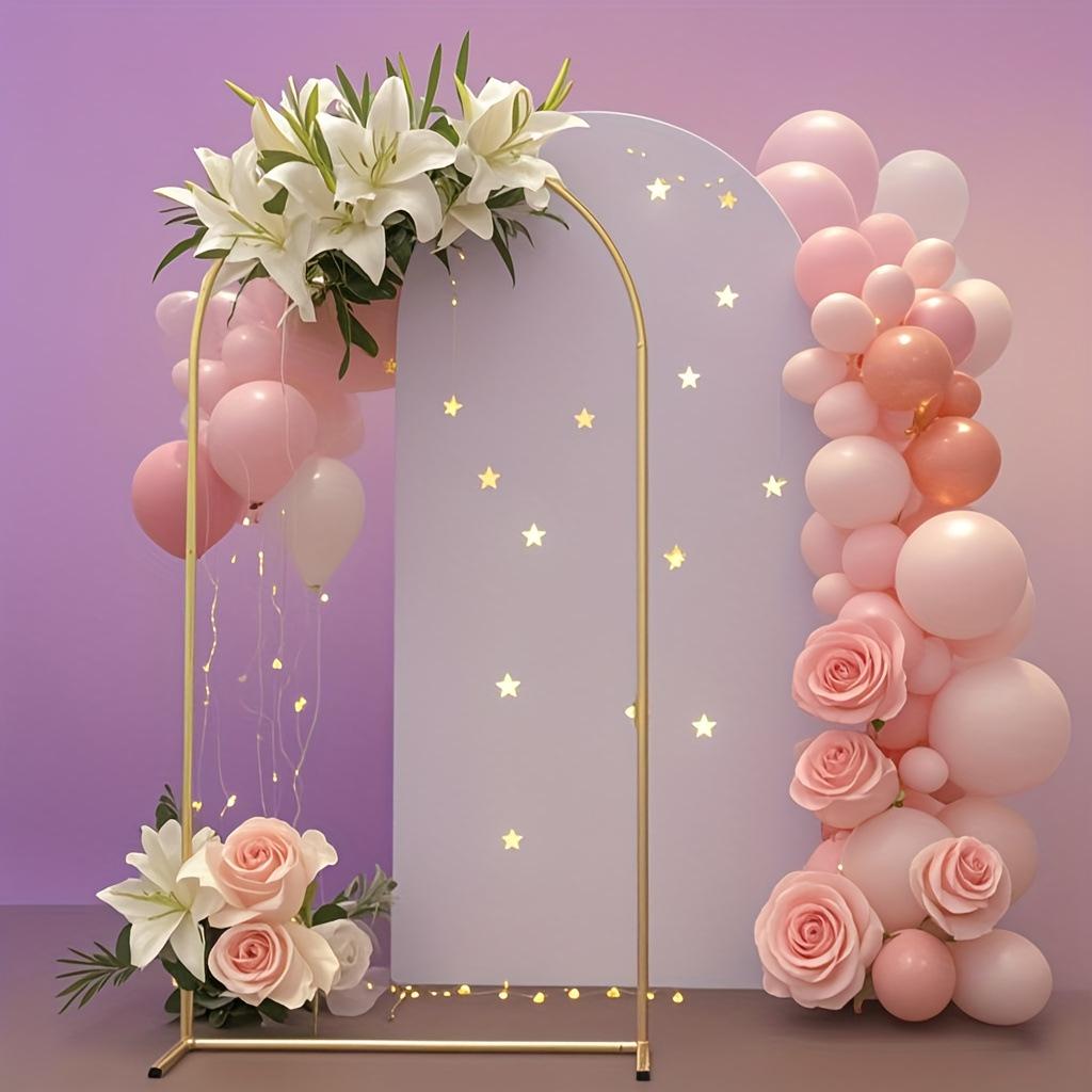 Złoty łuk kuty z żelaza z pokrowcem na tkaninę do dekoracji tła imprezy, festiwalu lub wesela