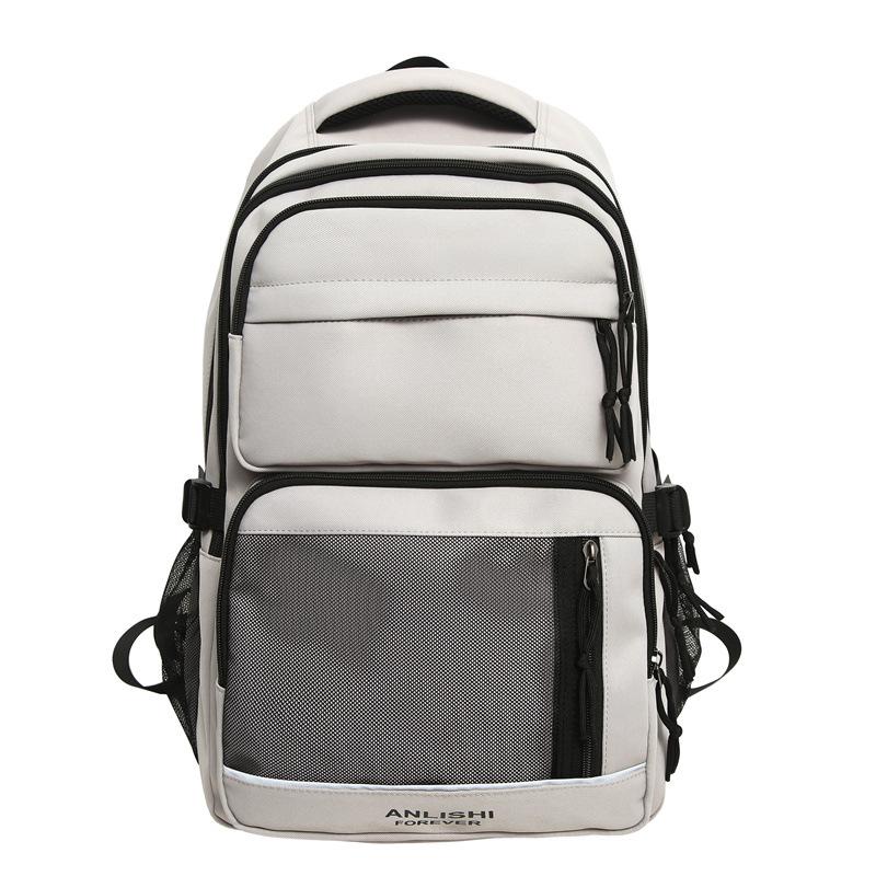 Schoolbag New Simple Backpack Men's Large Capacity Leisure Business Travel Computer Bag Junior High School Student School Bag