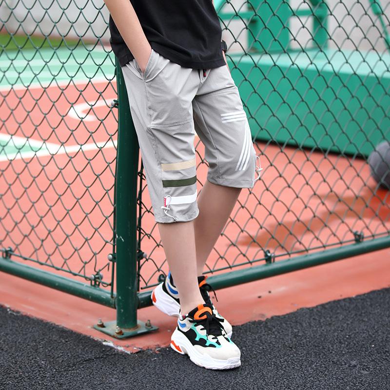 

Boys Trendy Mid-Length Sports Shorts - Casual & Lightweight for Summer Size 32 (Height 175cm) серый