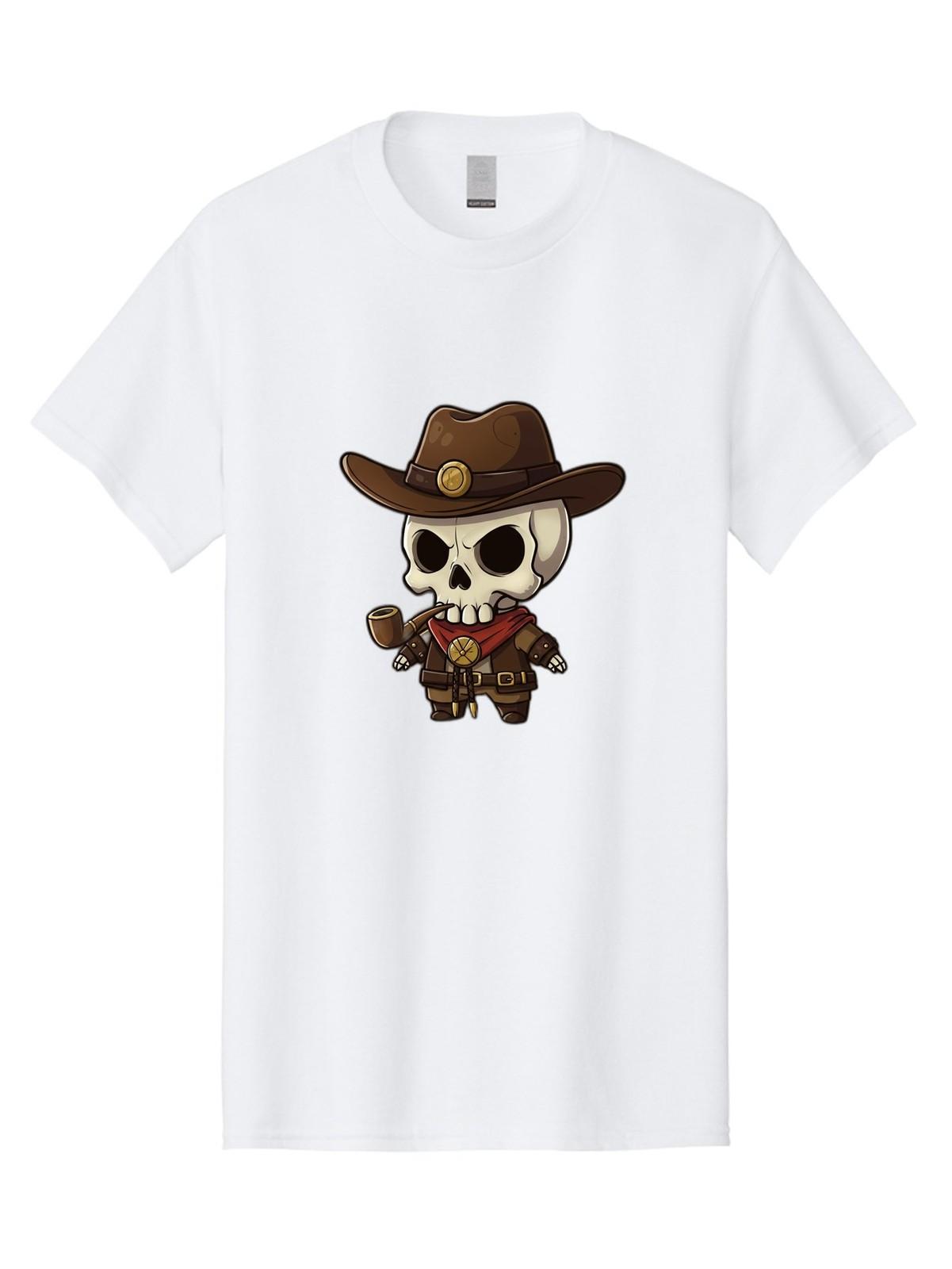 Cowboy-Skeleton Mens Graphic Tee, 100% Cotton, Casual Summer Wear S разноцветный
