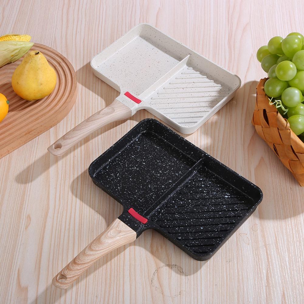 White/black Omelet Pan 1/2/4 Grids Breakfast Pot Cooking Utensils Pancake Pan  Bacon
