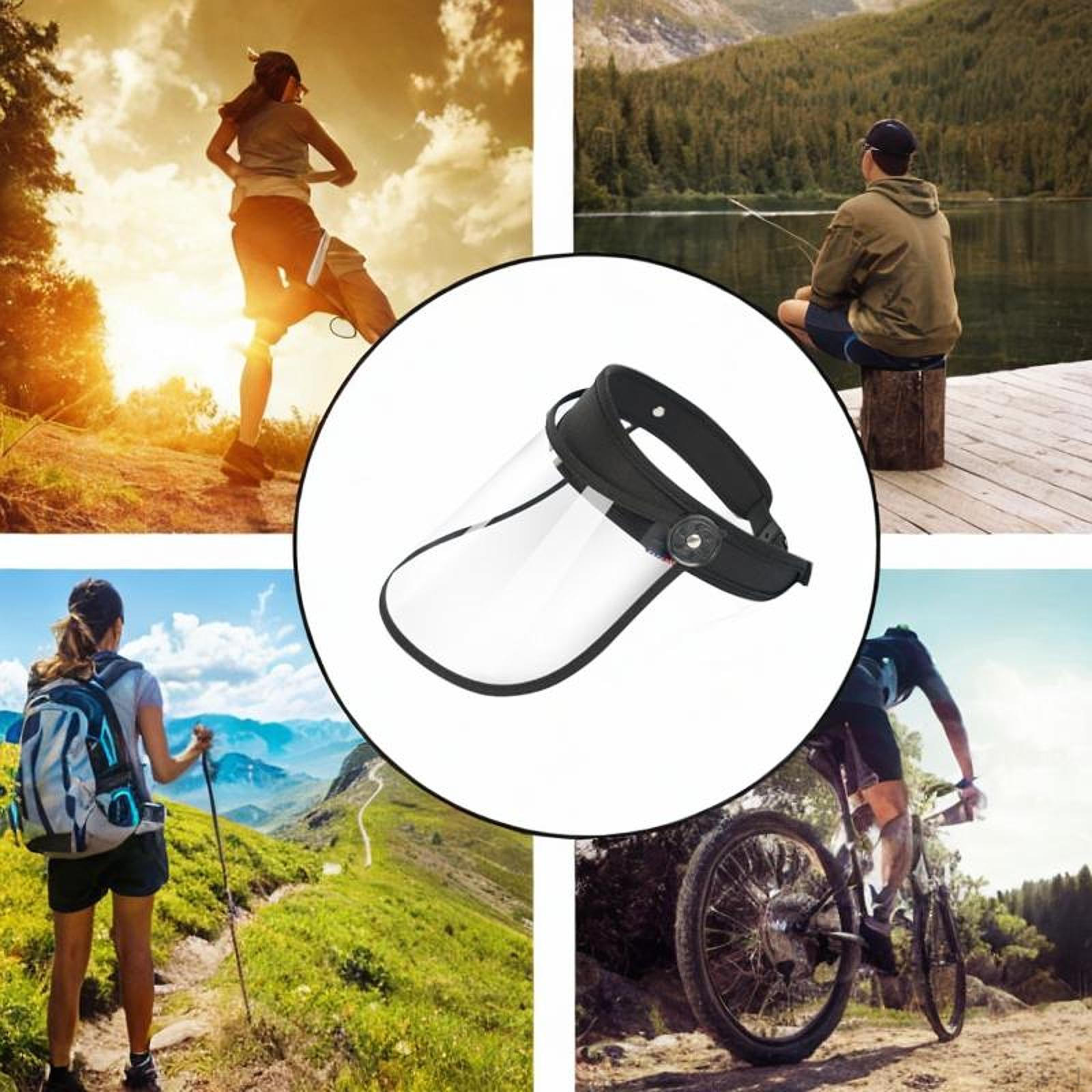 

Прозрачный козырек защитный щиток для лица головной убор противоударный взрослый брызгозащитный щиток для лица чёрный