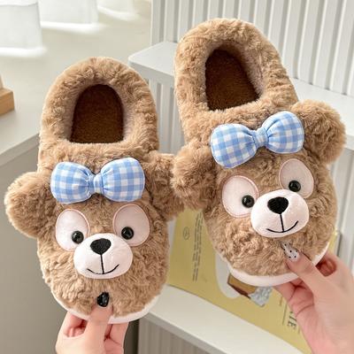 Children's Cotton Slippers Children's Autumn and Winter Home Indoor Warm and Non-slip Home Parent-child Plush Bag and Cotton Shoes