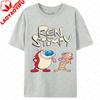La T-shirt Ren & Stimpy Anni '90 Retrò Nickelodeon Commedia Vintage Cotone Grafica Manica Corta Magliette Divertente Cartone Animato Tema Y2k Top