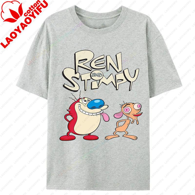 

The Ren Stimpy TShirt 90s Retro Nickelodeon Comedy Vintage Cotton Graphic Short Sleeve Tshirts Funny Cartoon Theme Y2k Tops 3XL