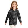Girls School Uniform Top with Halloween Print Long Sleeve Casual Blouse for Daily Wear
