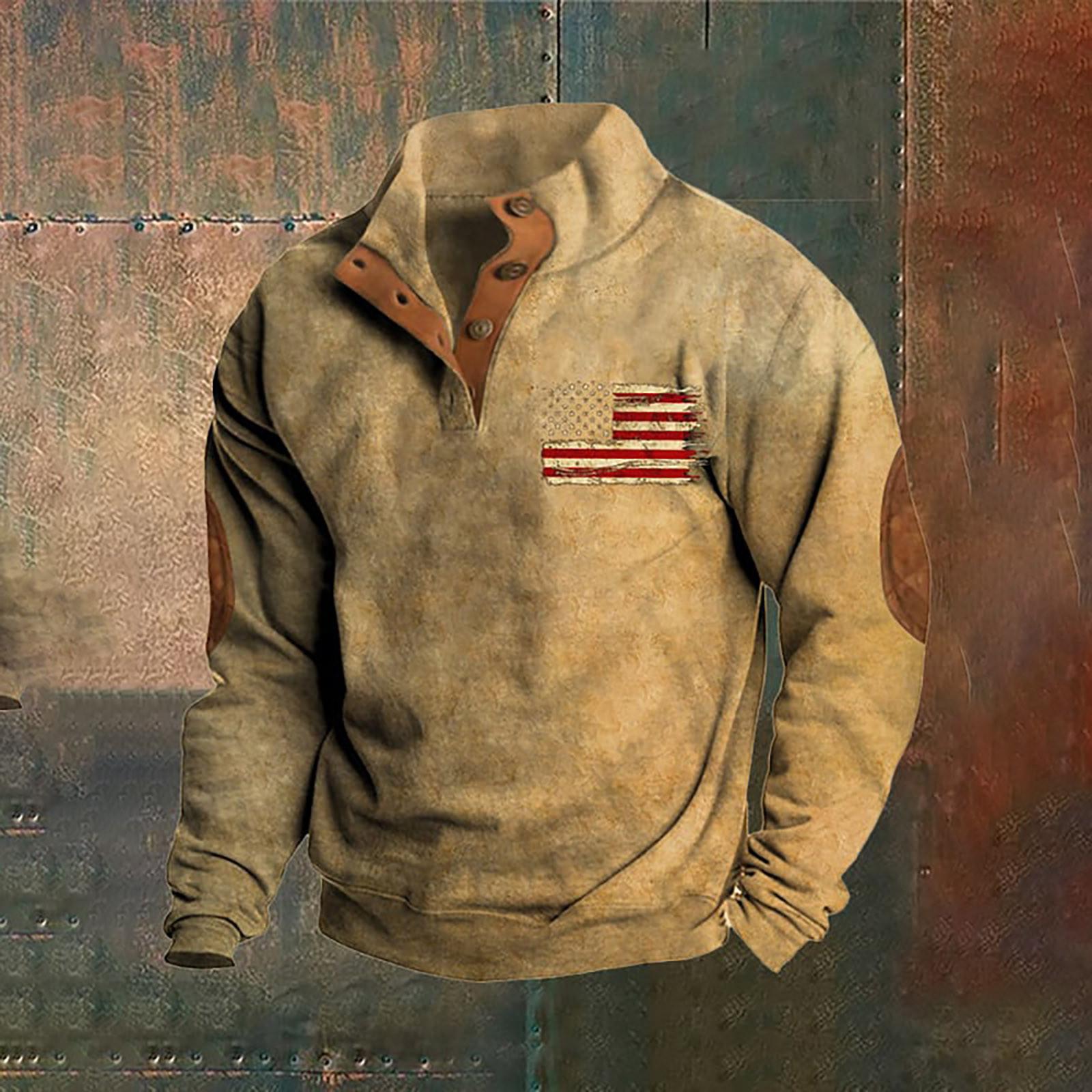 

Весенне-осенняя мужская толстовка с воротником-стойкой на открытом воздухе, повседневные свитера, топы XL оранжевый