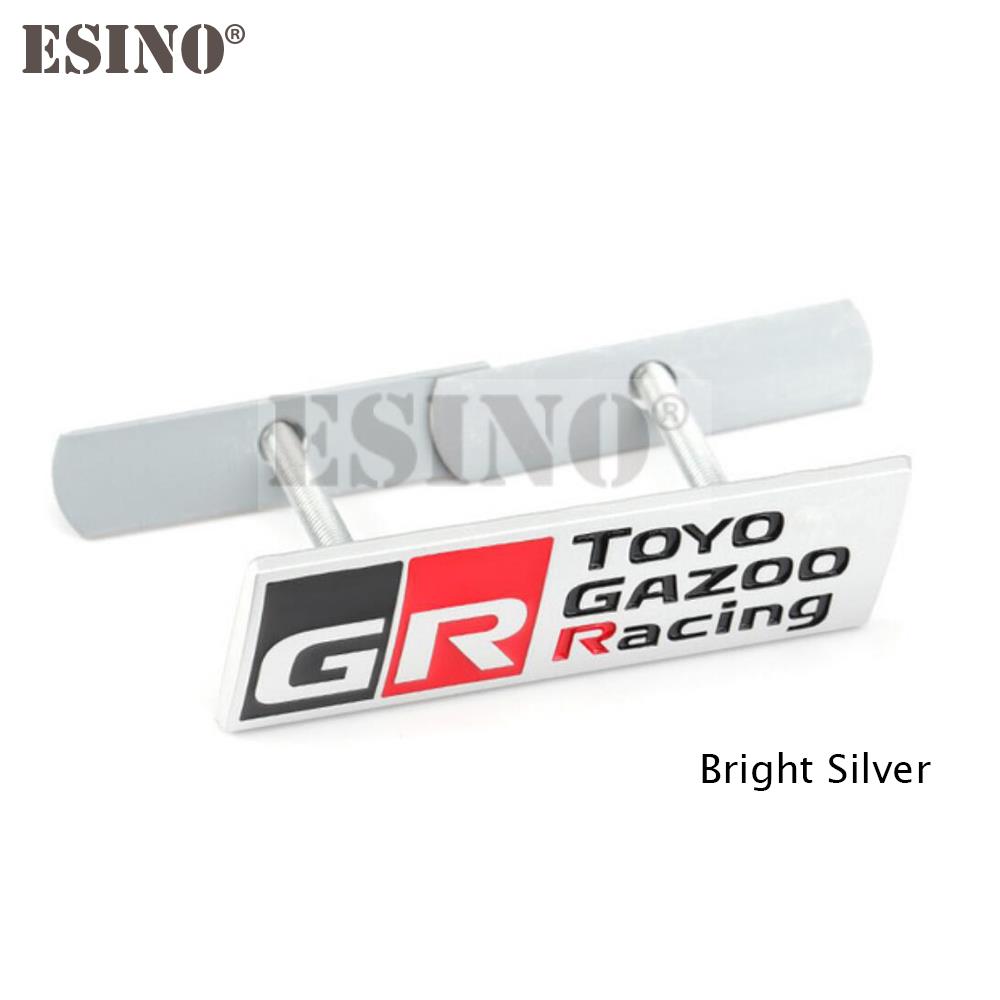 RE1Car Styling Gazoo Racing GR 3D Car Front Grill Zinc Alloy Badge Adhesive Metal Emblem Decal for Toyota Supra AE86 GT86 Corolla