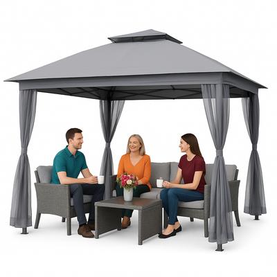 PAVILION CAMPING GARDEN TENT Foldable MOSQUITO NET Gazebo 3m X 3m