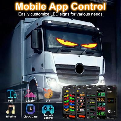 Devil Eyes Light  for Cars Truck Windshield Programmable  LED Display Scrolling Sign Light for Car Truck Windshield