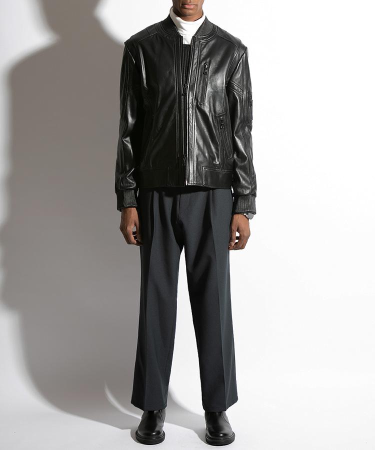 Seuteulaikeu Elegant Pintuck Trousers (Charcoal)