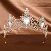Metal Princess Tiara Shiny Rhinestone Crown Elegant Baroque Crown  Wedding