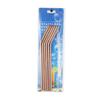 6Pcs Metal Reusable 304 Stainless Steel Straws Straight Bent Drinking Straw With Case Cleaning Brush Set Party Bar Accessory