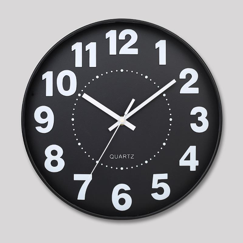 12 Inch 30CM Silent Wall Clock, Creative and Fashionable, Three-dimensional Digital Minimalist Clock for Home Living Room