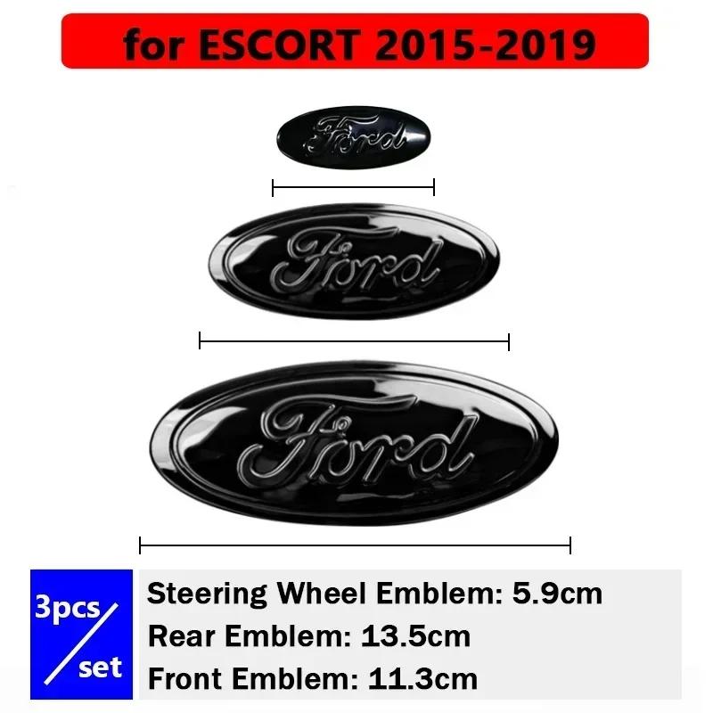 Autoaufkleber Ford Front Heck Emblem für Ford Edge STline Kuga Focus Hatchback Limousine Mondeo Taurus Escort Auto Wappen Lenkrad