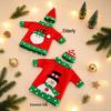 Santa Claus Embroidered Wine Bottle Cover Set - Cartoon Christmas Decoration (2 Pieces)