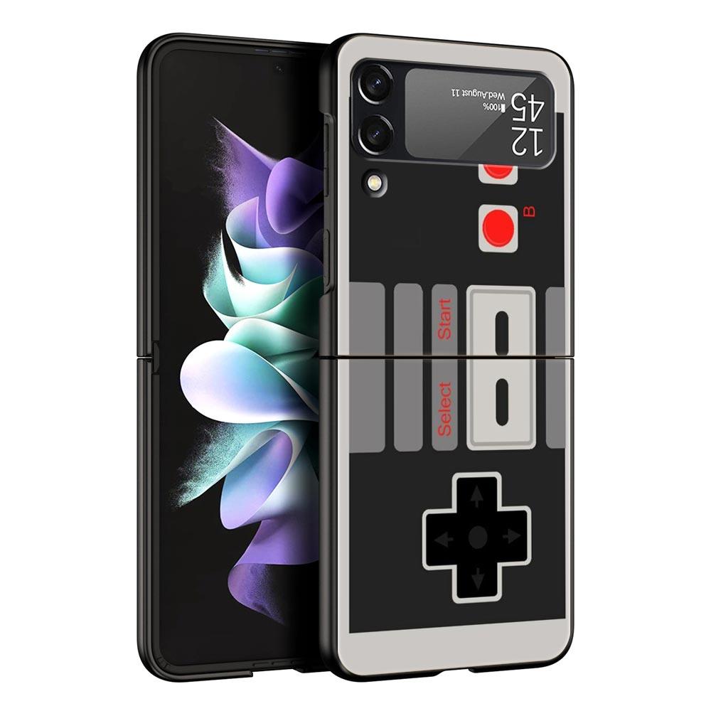 Z Flip 4 Phone Case for Samsung Galaxy Z Flip 3 5G ZFlip3 Flip3 Zflip Flip4 Black Hard Cover Vintage Tape Camera Gameboy Shell