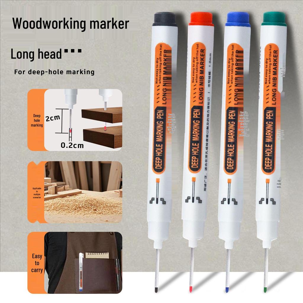 Long Nozzle Quick-Drying Oil-Based Marking Pen for Woodworking and Tile