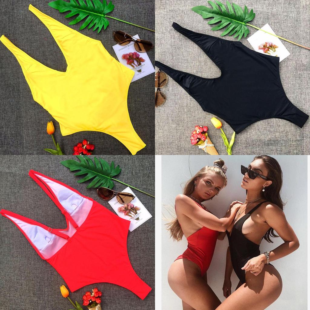 Maillot de bain une pièce élégant pour femmes avec design en V profond et soutien-gorge rembourré pour des aventures de plage stylées