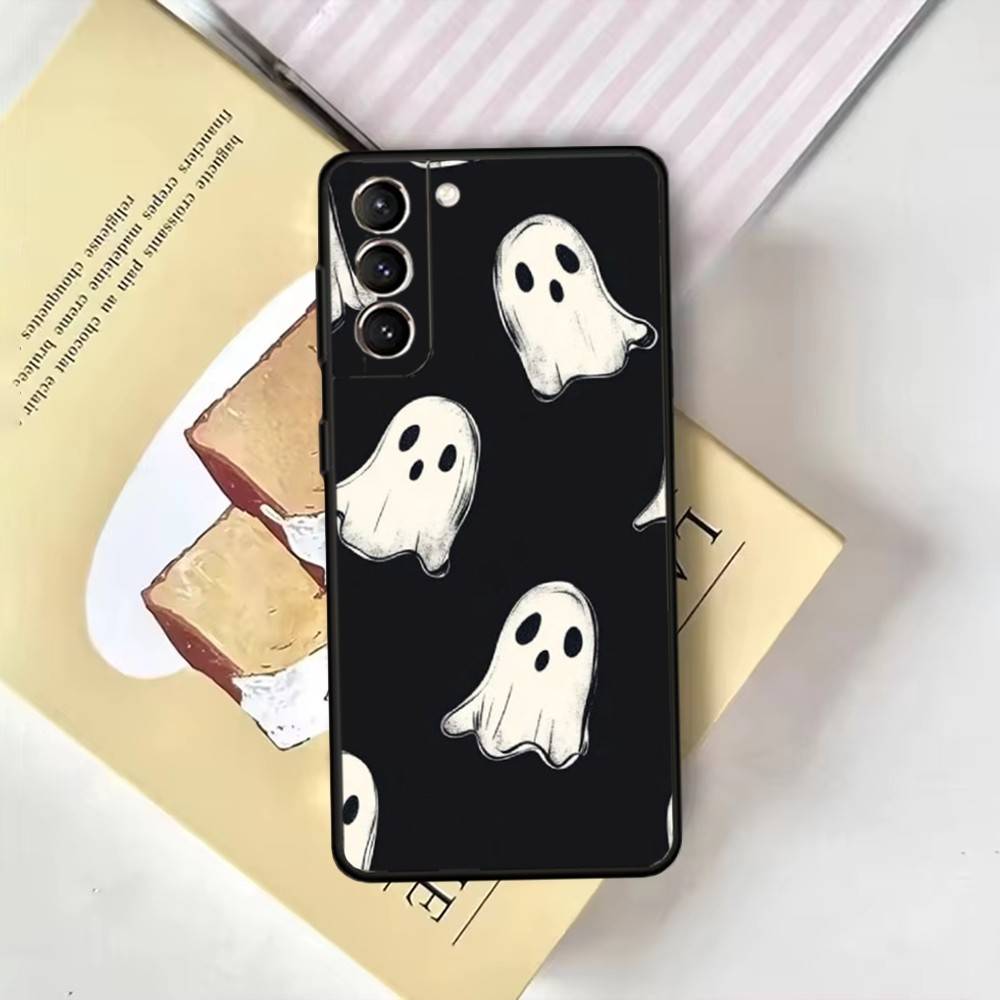 Halloween-Ghost-Cute Phone Case For Samsung GalaxyA13,21s,22,31,32,52,53,71,72,73,Soft Black Cover