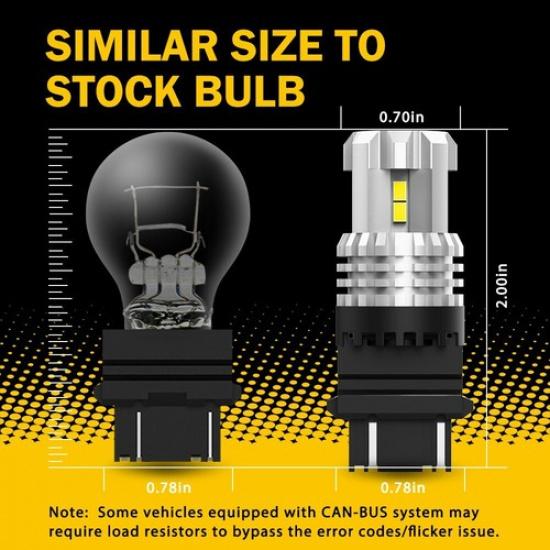 AUXITO 3157 3156 LED Backup Reverse Light Bulbs 6000K White 2800LM Super Bright