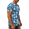 Herenmode T-shirt met V-hals en korte mouwen en print