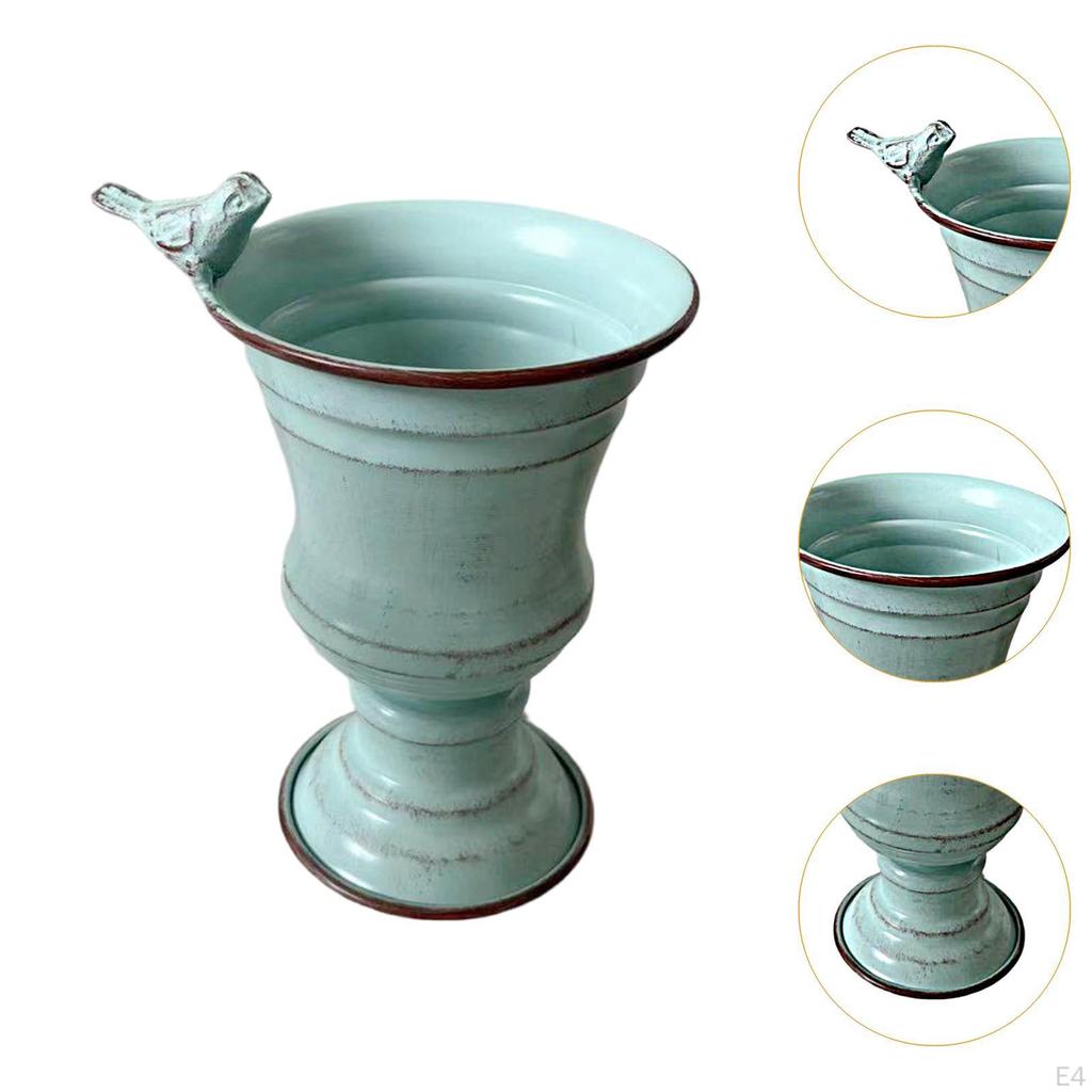 Flower Pot Vase Figurine with Drainage Hole Gift Statue Decorative Plant Container Planter