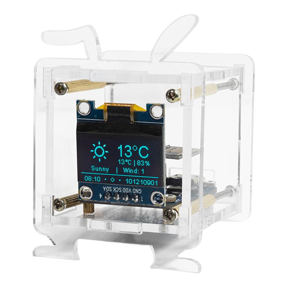 1/2 Peças Estação Meteorológica Multifuncional Suporte Rede Wifi 2.4G Mini Relógio de Previsão do Tempo Kit com Caixa DIY Soldagem